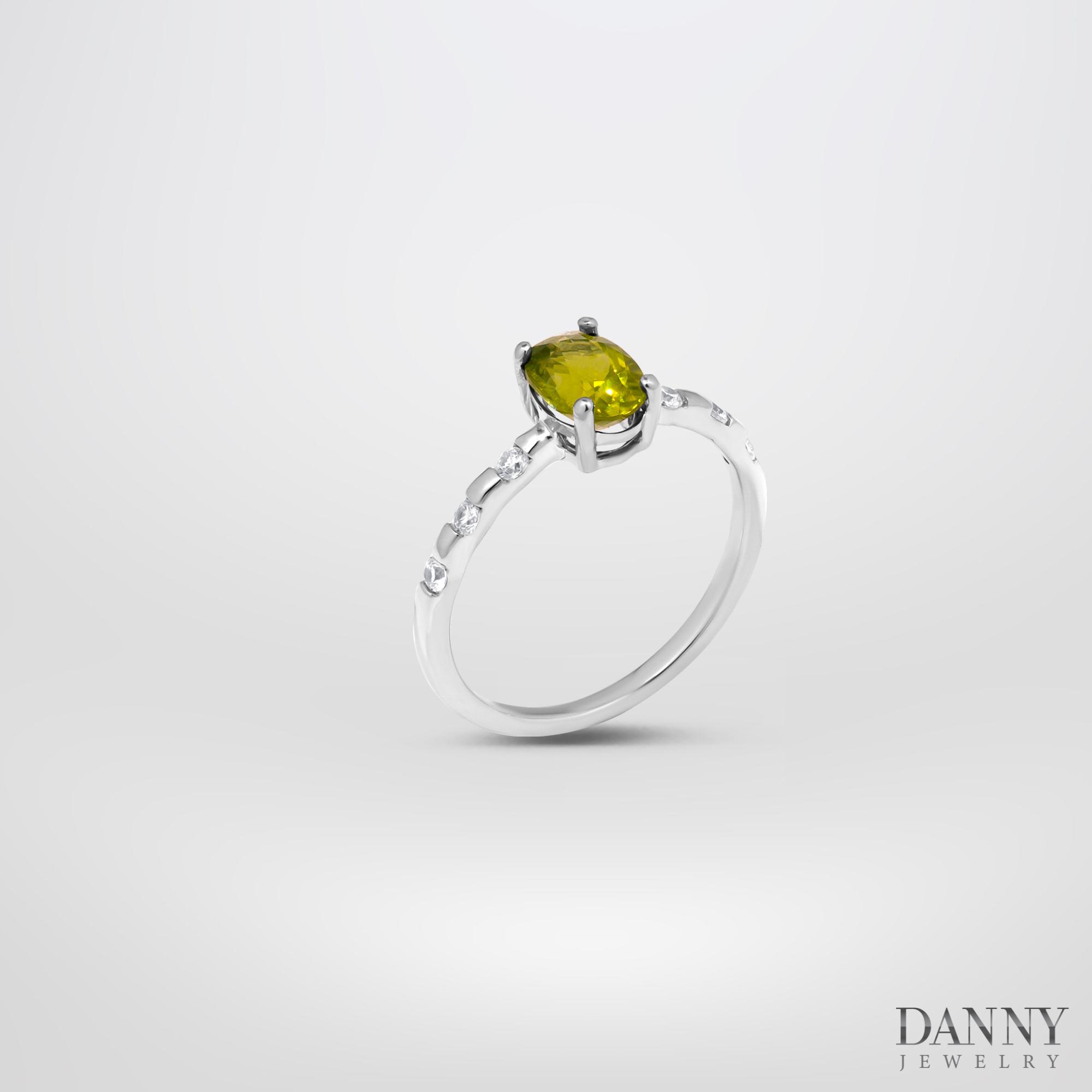 Nhẫn Nữ Danny Jewelry Bạc 925 Xi Rhodium Đá Peridot & CZ N0107