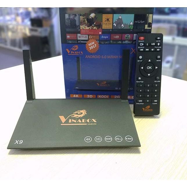Android TV Box Vinabox X9 Ram 2GB Wifi cực Mạnh - Màu Đen - Hàng Chính Hãng