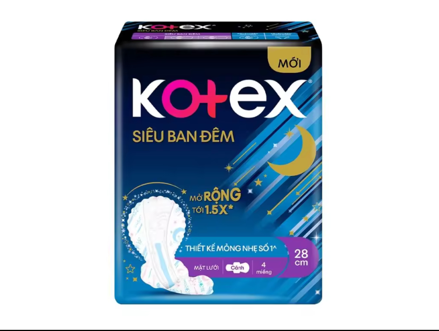 Combo 2 Gói Băng Vệ Sinh Kotex Siêu Ban Đêm 28cm - Mỗi Gói 4 Miếng -HSD luôn mới