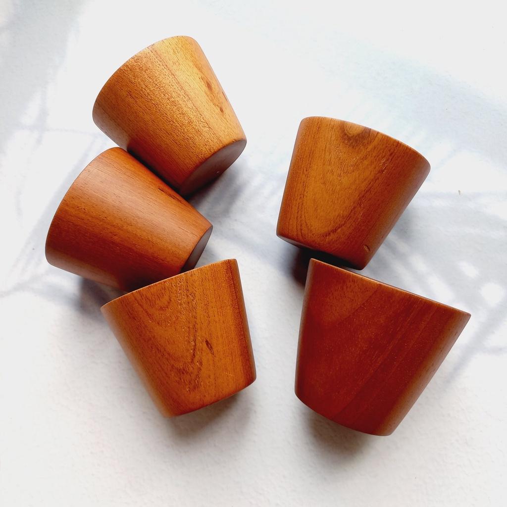Cốc Gỗ Cốc Gỗ Gõ Màu Cam Thân Trụ Xinh Xắn 7x8cm Uống Nước, Trà, Cà Phê, Cốc Gỗ Decor Trang Trí Chụp Ảnh