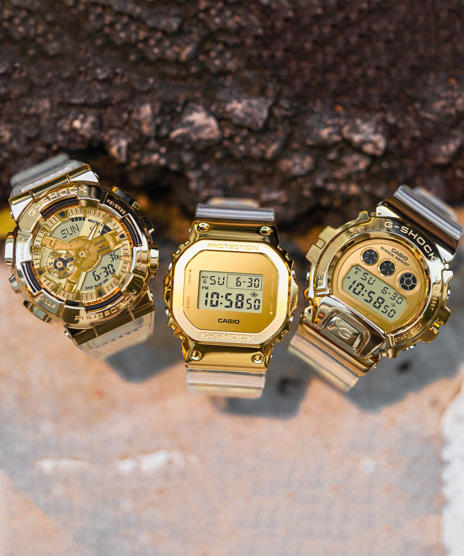 Đồng Hồ Nam Casio G-Shock GM-5600SG-9DR Chính Hãng - Dây Nhựa | G-Shock GM-5600SG-9D Gold Bezel