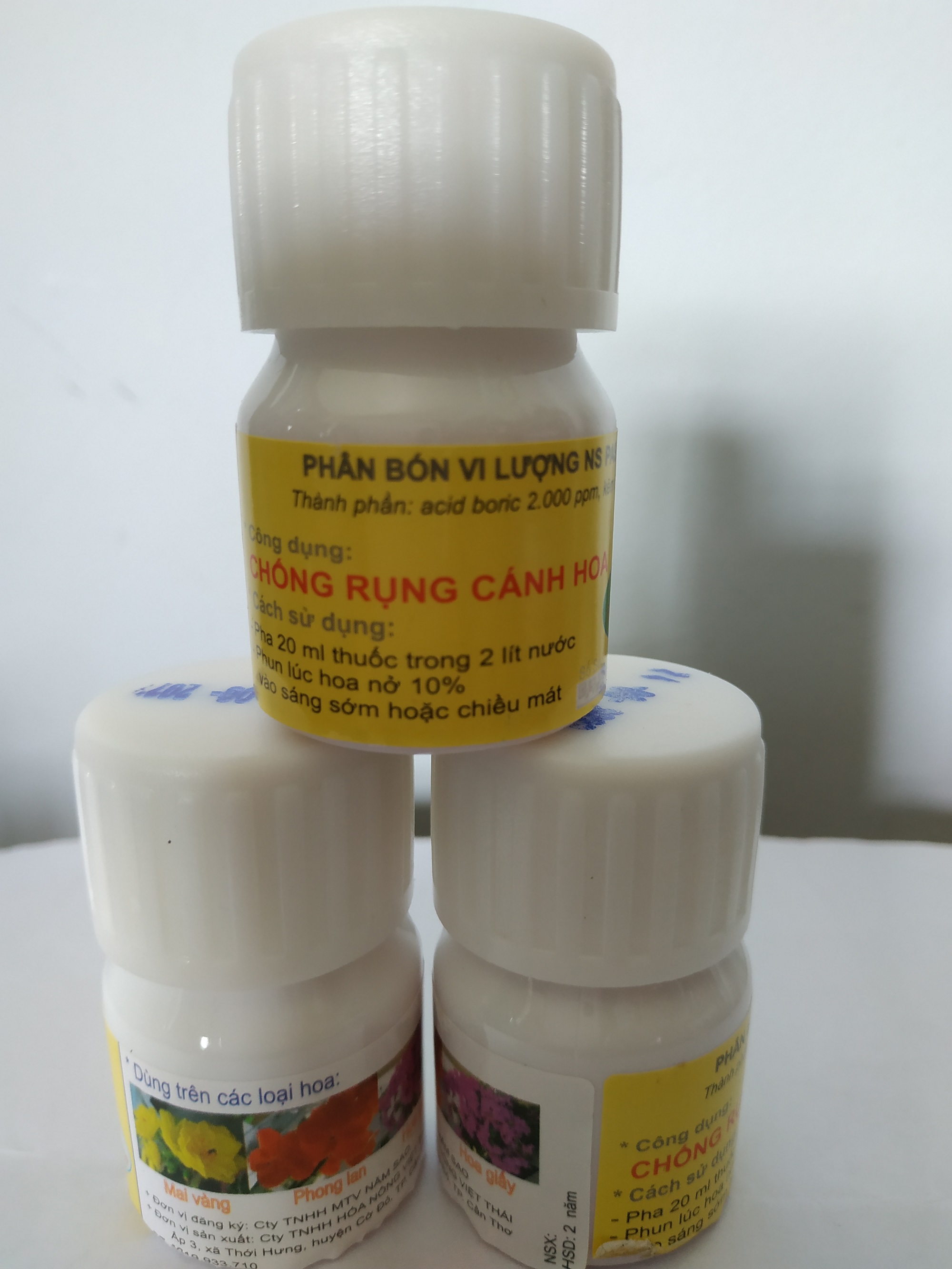 Combo 2 chai chống rụng cánh hoa chuyên dùng cho hoa mai, phong lan, hoa giấy của Trường ĐHCT- chai 20 ml