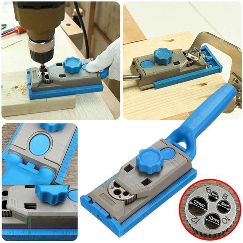 Jig Pocket Hole Drill Round Tenon Locator Woodworking Joinery Joining Tool