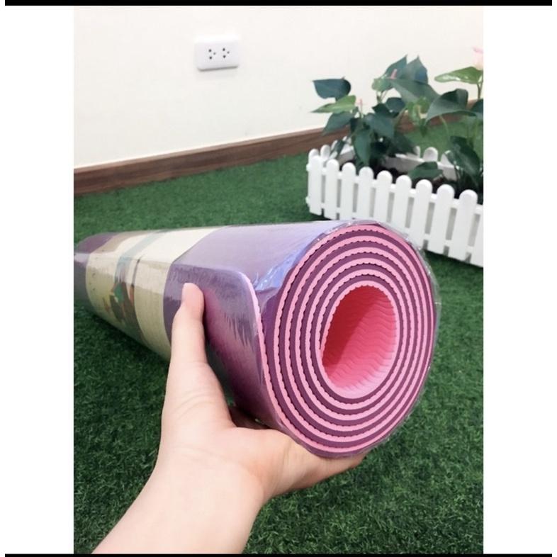 Thảm tập YoGa-thảm tập GYM 6mm chống trượt tập thể dục 2 lớp không trơn trượt