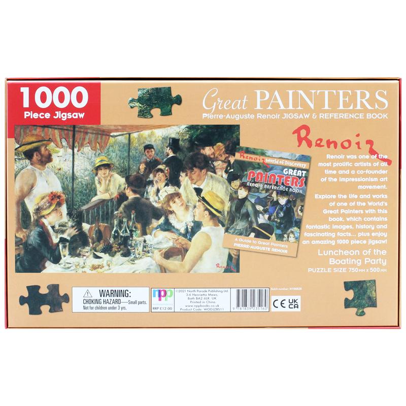 1000 Piece Jigsaw &amp; Reference Book: Great Painters Pierre-Auguste Renoir