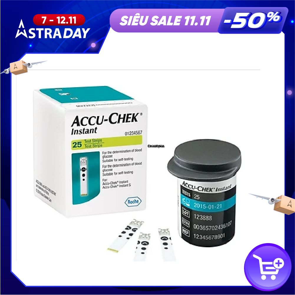 Combo Máy và que thử đường huyết Accu-Chek Instant của nhập khẩu chính hãng Roche, tiêu chuẩn Châu Âu