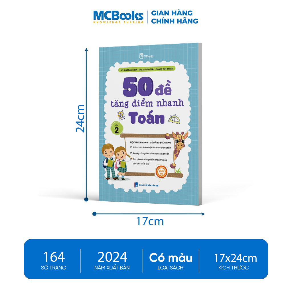 50 Đề tăng điểm nhanh Toán Lớp 2 - Bài tập nâng cao, tổng hợp kiến thức Tiểu Học