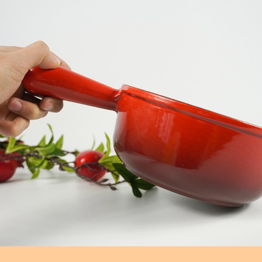 Quánh Gang Le Creuset, Size 16cm, Tay Cầm Cách Nhiệt, Quánh Nấu Bột Cho Bé, Dẫn Nhiệt Tốt, Dùng Cho Mọi Loại Bếp