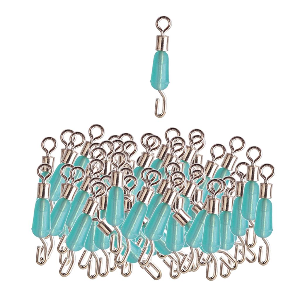 100pcs Fishing Sub-line Link Connectors Quick Change Rolling Swivels Clips
