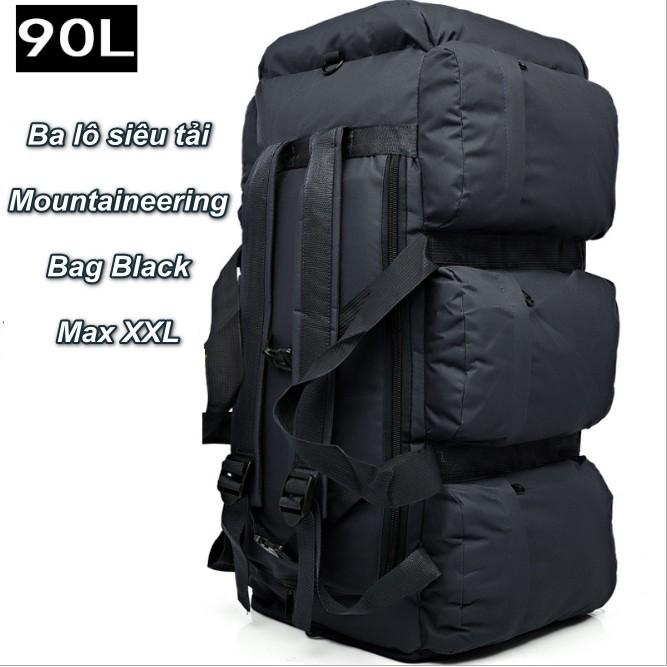 Túi Ba lô đeo vai đi phượt 90L Mountaineering Bag Black Max XXL