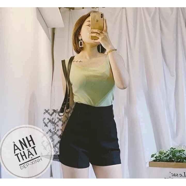 Quần Short Cạp Cao Tôn Dáng Sooc Dáng A Cao Cấp