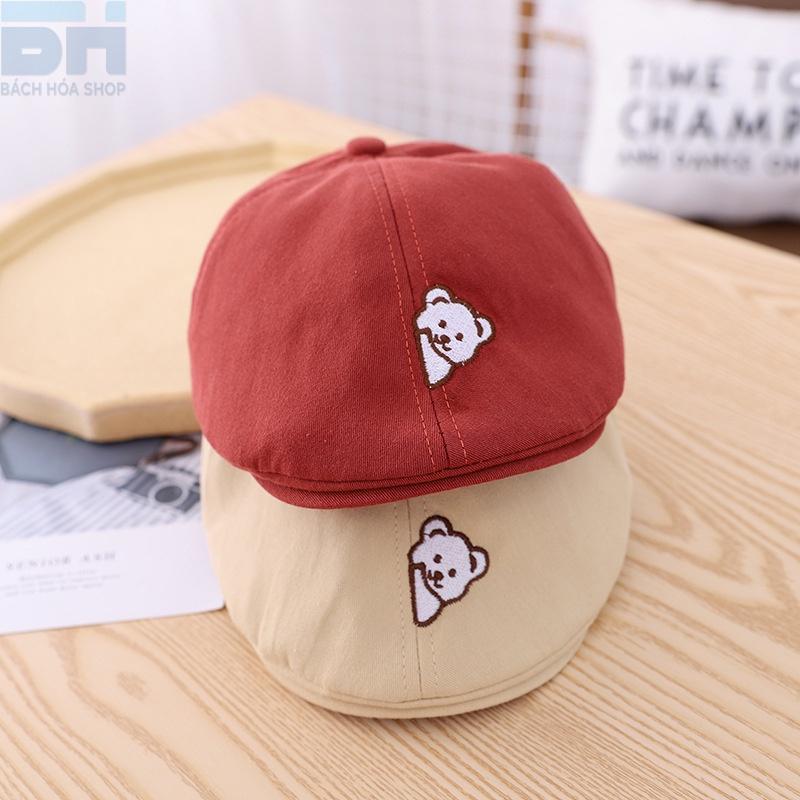 Mũ BERET phiên bản Hàn Quốc, 100% Cotton, thời trang, dễ thương cho bé cho bé từ 1-4 tuổi