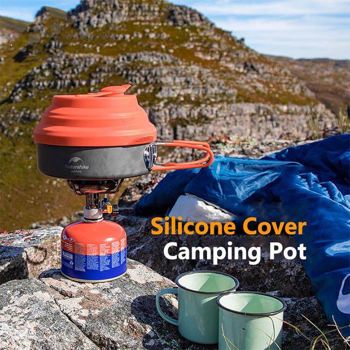 Chảo Dã Ngoại Huýt Sáo Đa Năng Có Nắp Đậy Silicon Naturehike NH19CJ006 Dung Tích 1.6L