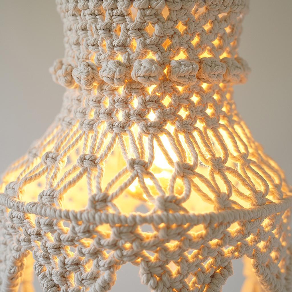 Macrame Ceiling Lamp   Hanging Light  for Bedroom