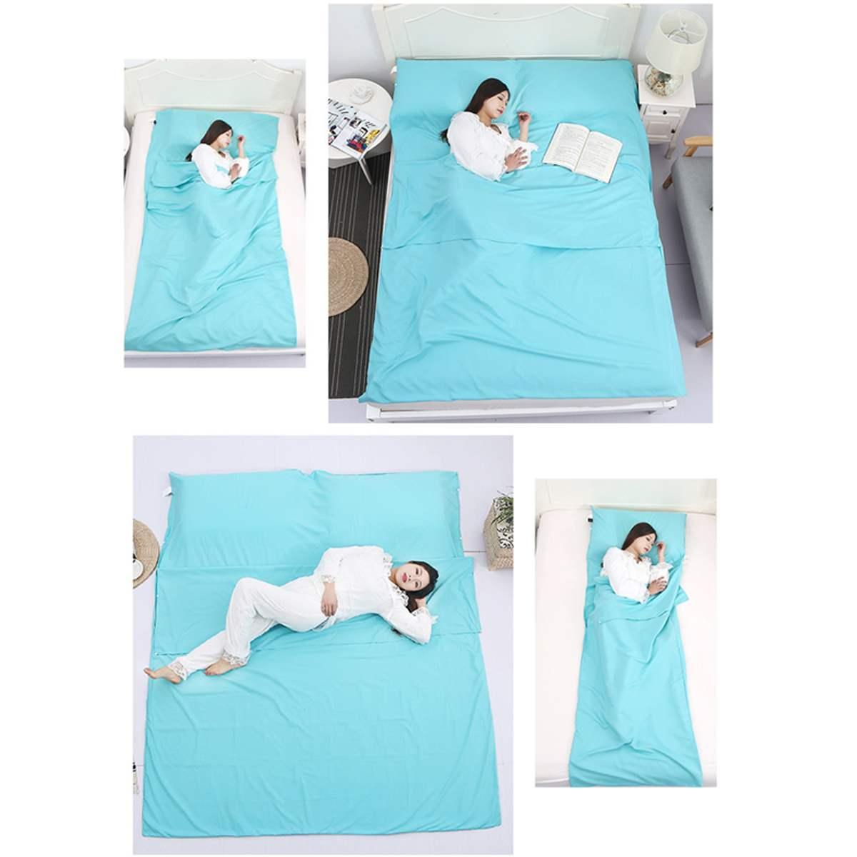 Du Lịch Tờ Siêu Nhẹ Khách Sạn Ngủ Lót Túi Ngoài Trời Đơn/Đôi Người Di Động Envolope Túi Ngủ Nén Bao