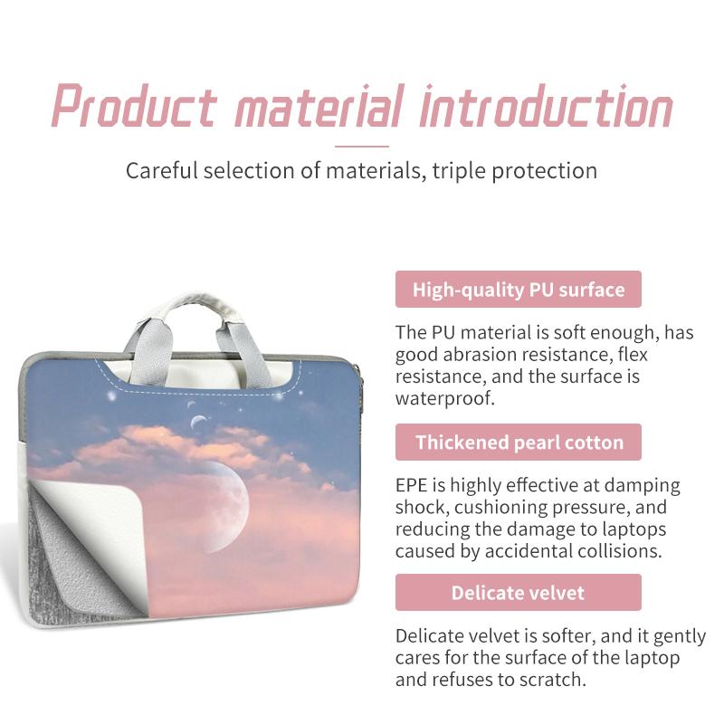 Tự Làm Màu Nước Túi Laptop Laptop Đa Kích Thước Máy Tính PU Cầm Tay 12 13.3 14 15.6 17 Inch Cho Macbook/HP/Lenovo/ Acer/Asus