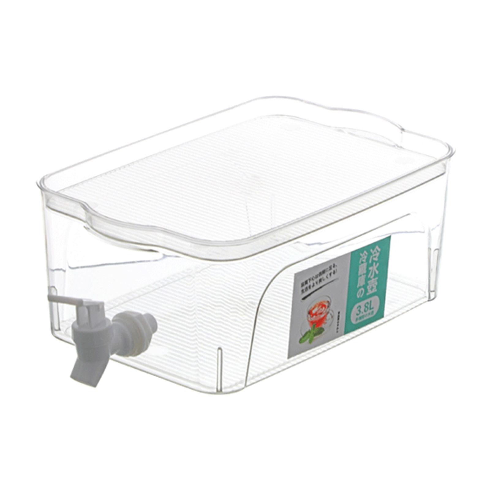 3.8L Beverage Dispenser Water Drink Bucket with Lid and Faucet Refrigerator