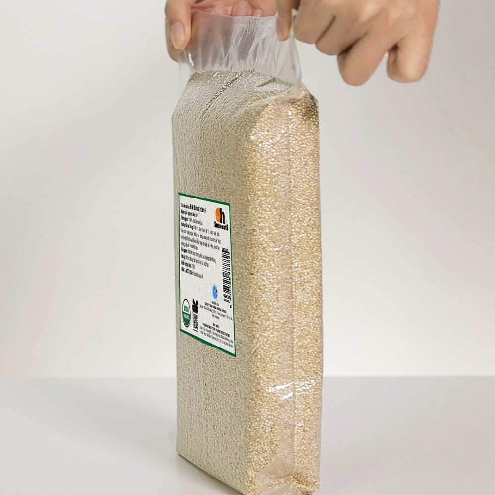Hạt Quinoa Trắng Smile Nuts Túi 2kg - Sản phẩm hữu cơ được nhập khẩu từ Peru