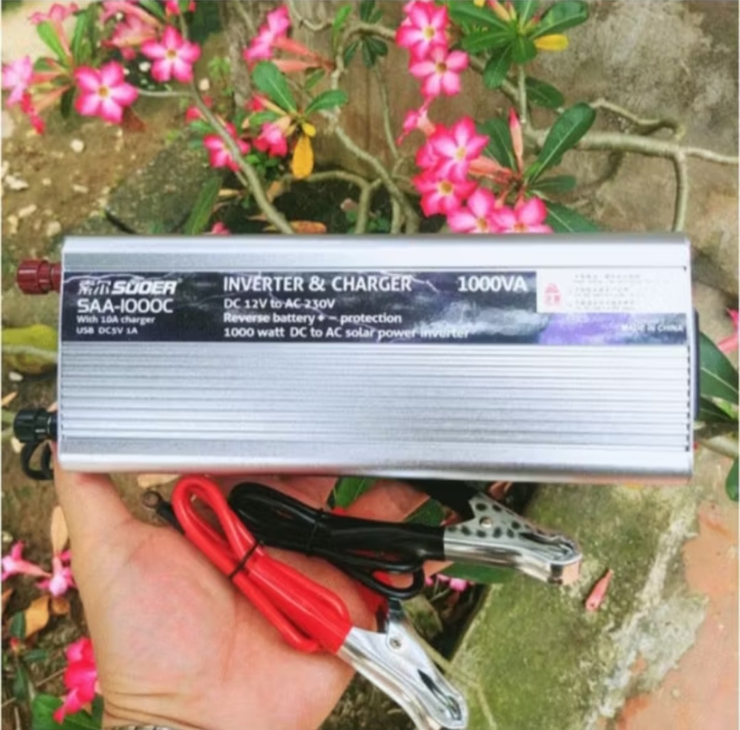 BỘ KÍCH ĐIỆN TỪ 12V LÊN 220V CHUẨN 1000W KIÊM SẠC BÌNH ẮC QUY LUÔN HÀNG CHUẨN