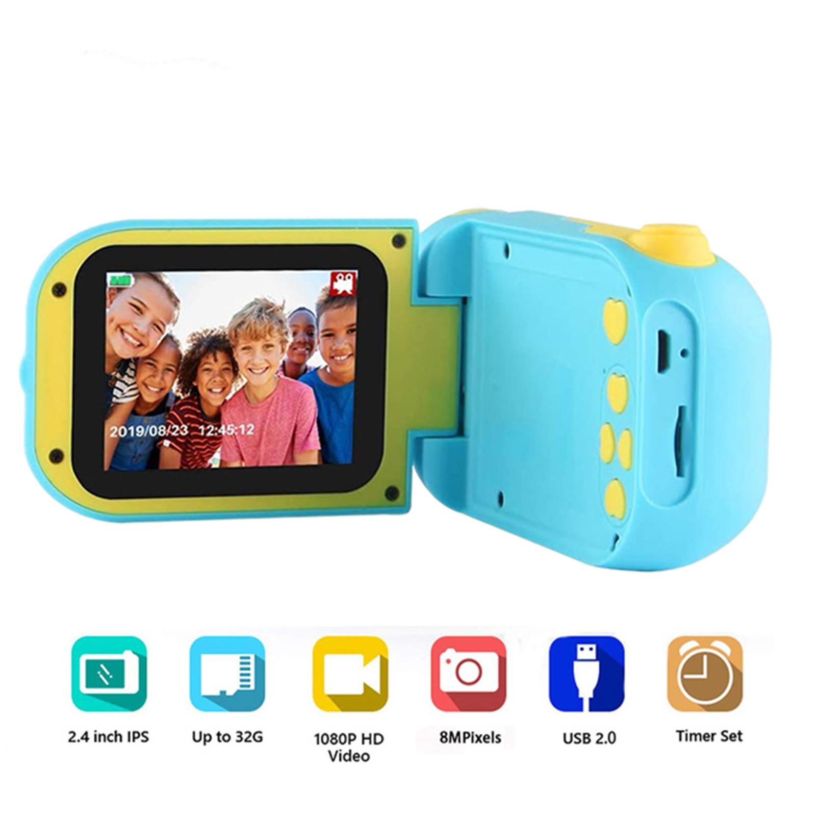Kids Camera with 2 Inch LED Screen1080P Toy Portable Rechargeable Children FHD Digital Camera Camcorder for Girls Boys Birthday Support 32GB SD Card
