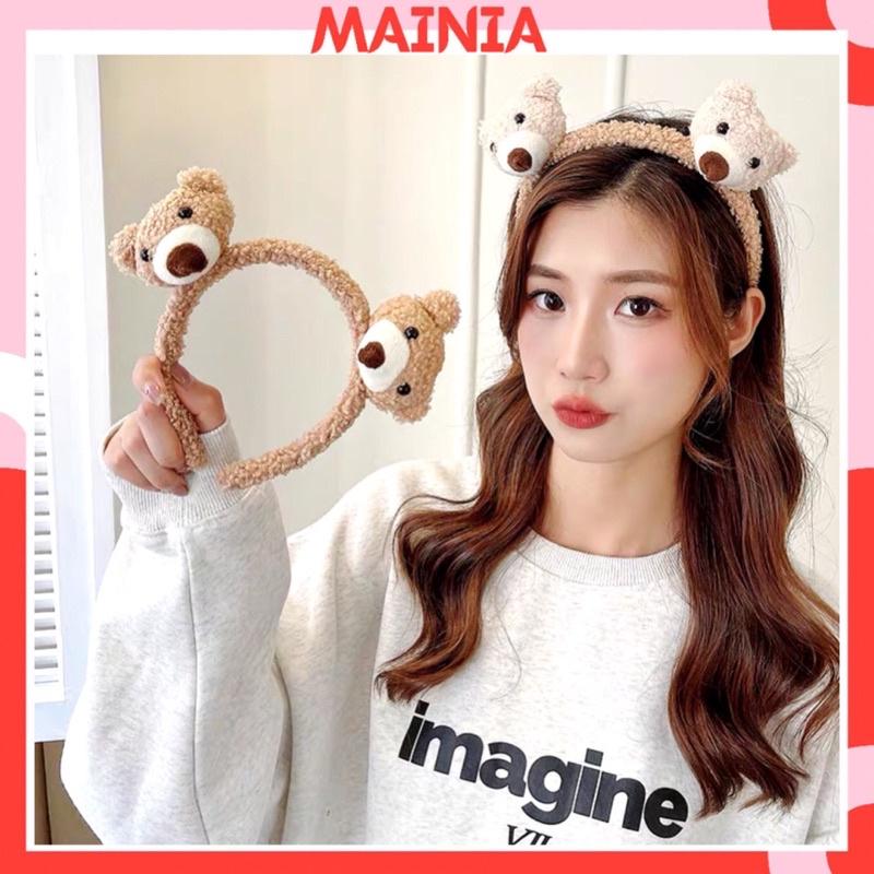 Băng Đô Bờm Cài Tóc 2 Chú Gấu Nâu Bear Xinh Xắn Dễ Thương Mainia Shop