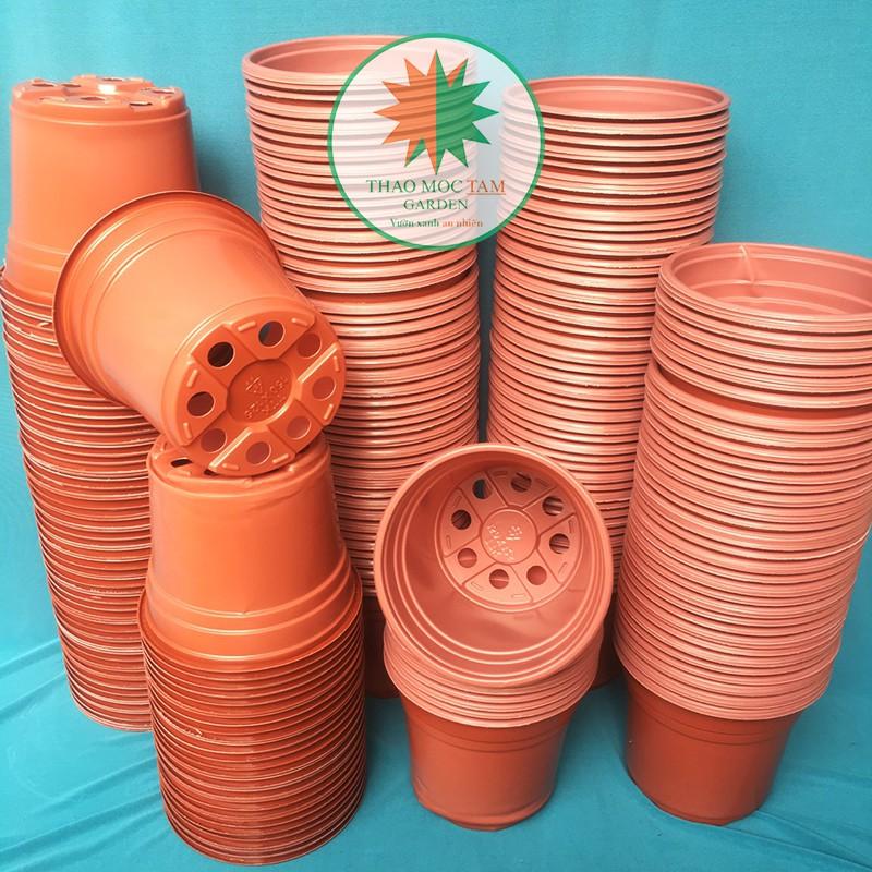 20c Chậu nhựa trồng hoa 15x12.5cm - Chậu chuyên trồng hoa, trồng dâu tây nhà vườn