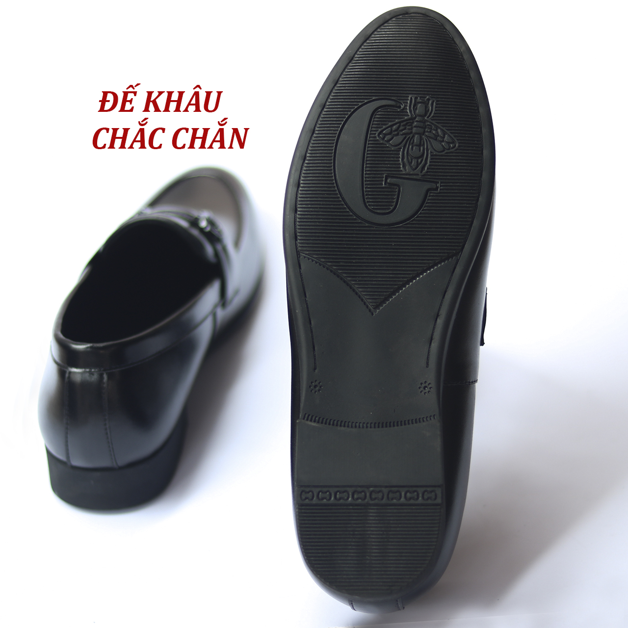 Giày Lười Nam Không Dây Đai Ngang - Da Mềm Đế Cao Su Mềm Mã D05-PVC