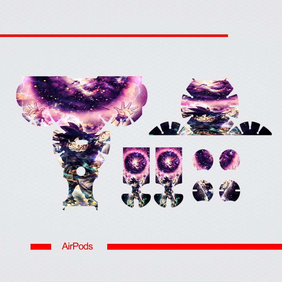 Miếng dán skin chống bẩn cho tai nghe AirPods in hình Songoku Dragon Ball - 7vnr093 (bản không dây 1 và 2