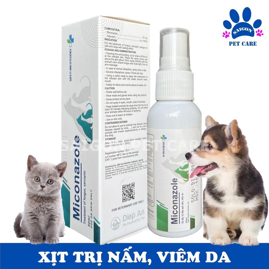 Chai xịt trị nấm, viêm da Miconazole cho chó mèo 50ml