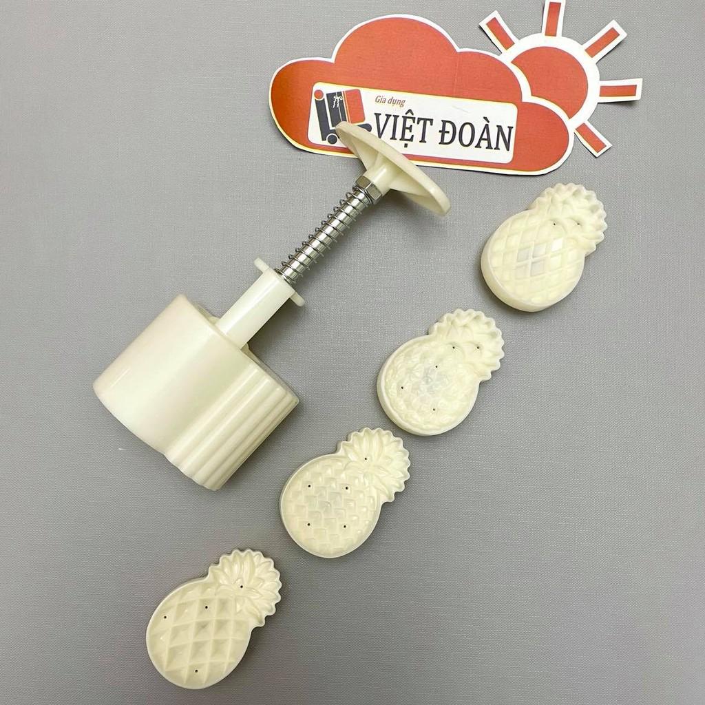 Khuôn Trung Thu 3D Siêu Sắc Nét - Hình QUẢ DỨA 4 mặt 50g , mẫu mới. Đồ Gia Dụng nhà bếp pha chế làm bánh nguyên liệu