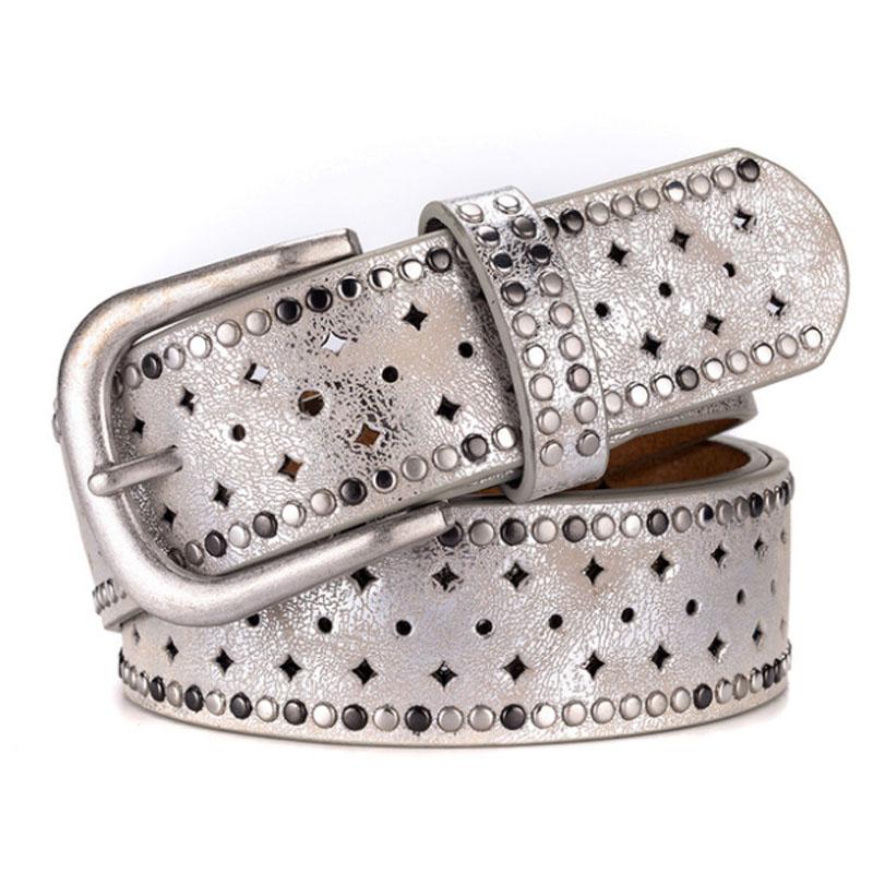 Thời Trang Nữ Dây Punk Khóa Vàng Dây Dạo Phố Dây Lưng Nữ Cao Cấp Nữ Hồng Rock Dây Ceinture Femme