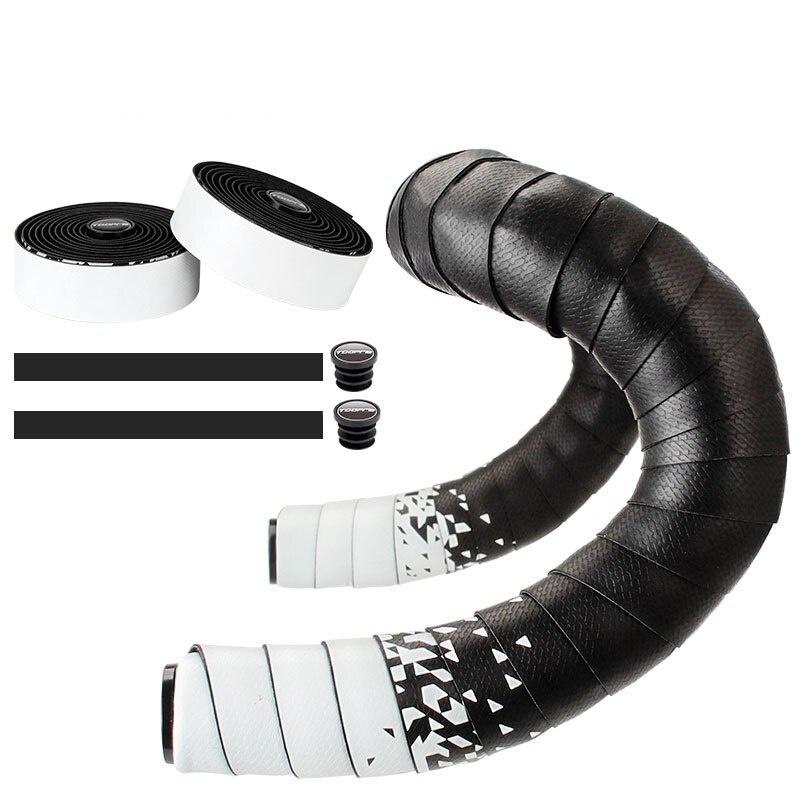 2pcs Bicycle Handlebar Tape Soft Anti-Slip Shockproof Breathable Road Bike Handlebar Strap Tape Leather Bicycle Accessories