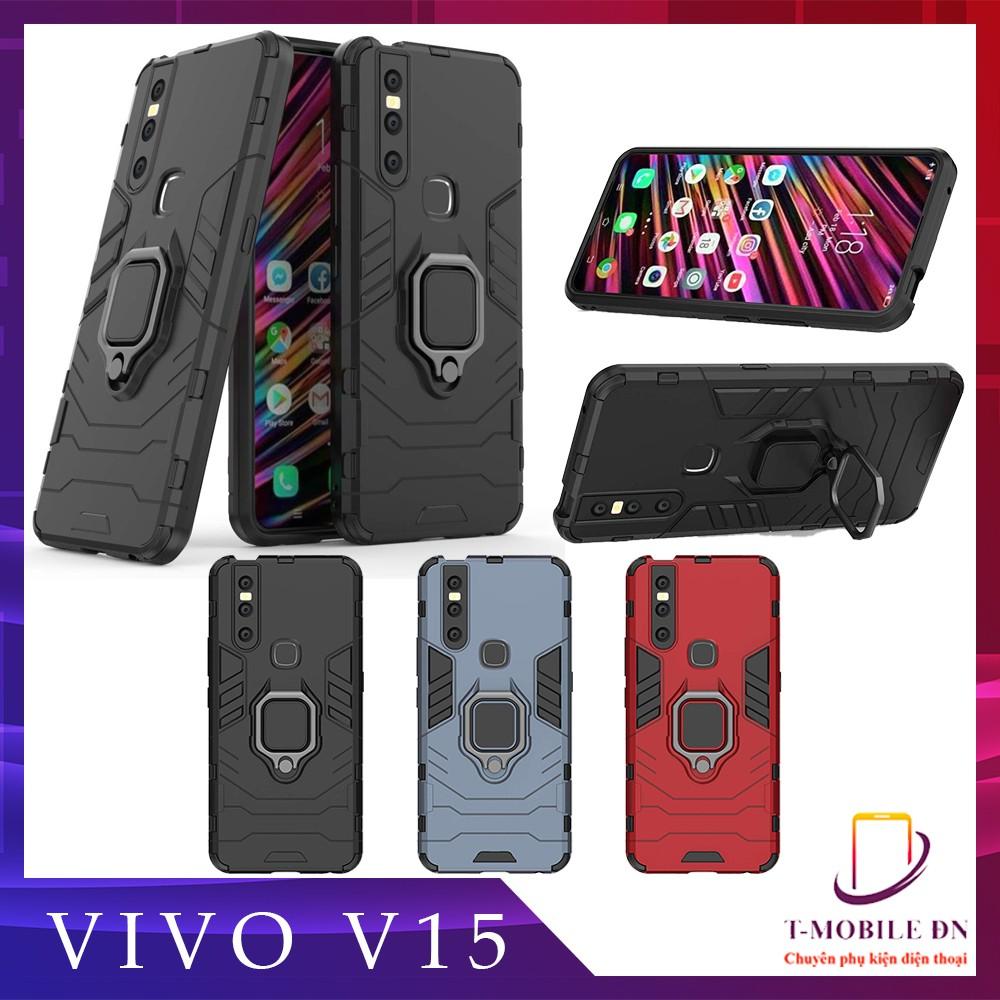 Ốp lưng cho Vivo V15 iron man chống sốc kèm nhẫn xoay chống xem video bảo vệ camera