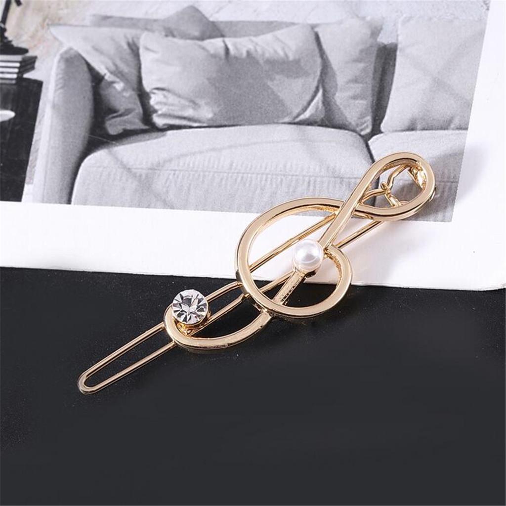 4Pack Hairpin Clip Note Crystal Pearl Hair Snap Clamp Girls Hair Accessories