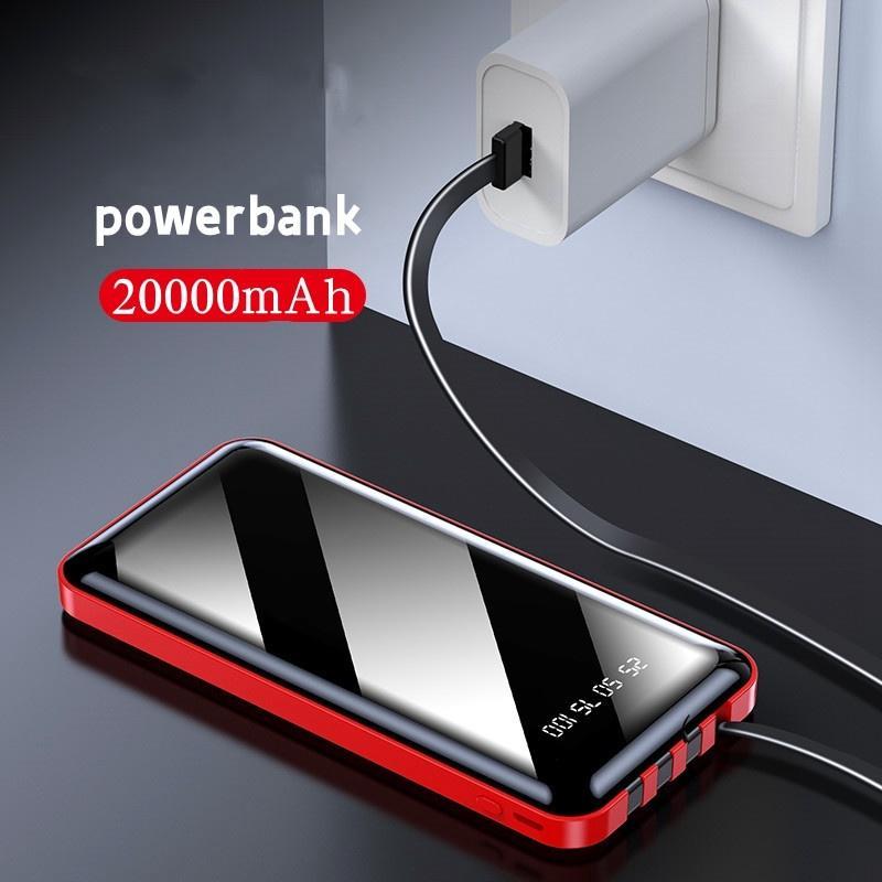 Pin Sạc Dự Phòng YM276S 20000mAh Siêu Nhẹ Có 4 Dây Cáp Sạc Tiện Dụng