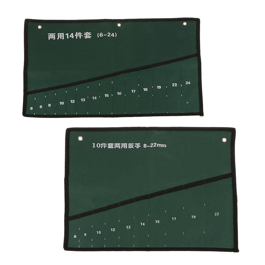 Wrap-Up 10&amp;14 Pockets Tool Roll Canvas Spanner Wrench Tool Storage Bag Pouch