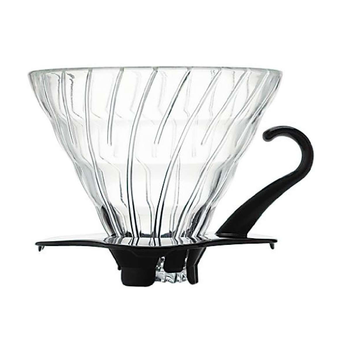 PHỄU LỌC CÀ PHÊ THUỶ TINH HARIO V60 DRIPPER VDG – 02B GLASS SIZE 2-4 LY- ĐEN - Nhập khẩu chính hãng