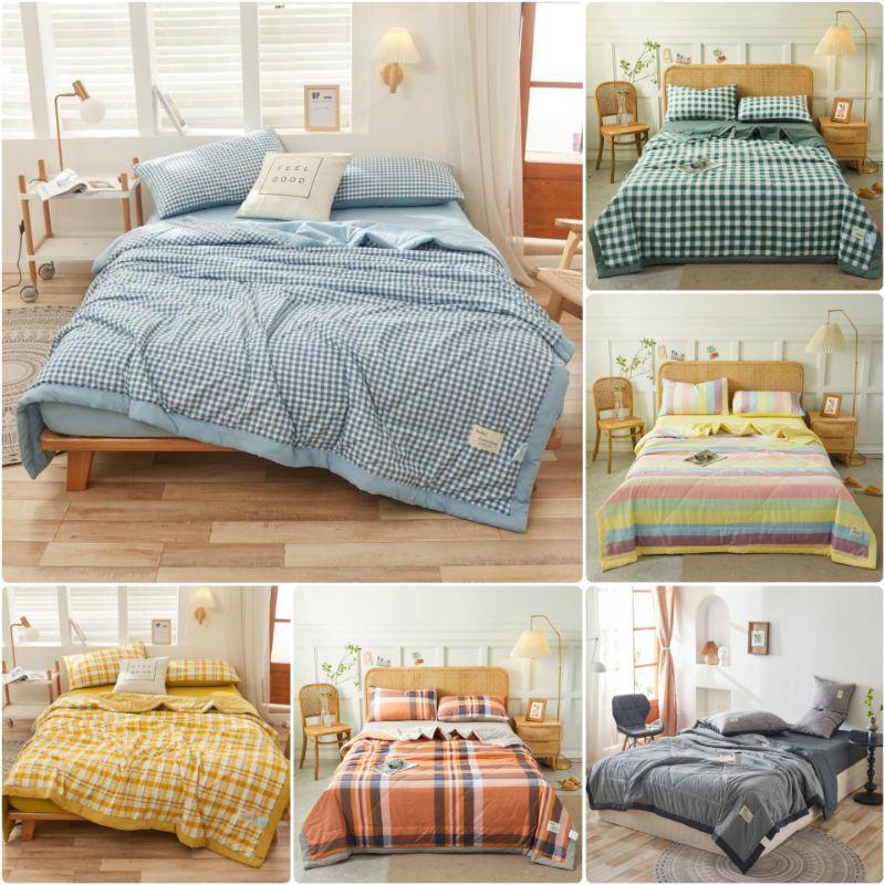 Bộ chăn ga gối Cotton Tici chăn chần hè GenZ Bedding, chăn ga Hàn Quốc, miễn phí bo chun drap ga giường theo yêu cầu