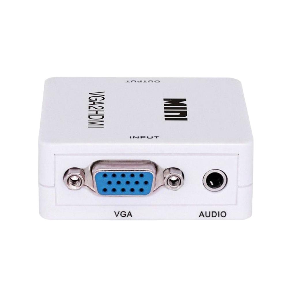 VGA to HDMI Female to Female Video Adapter Cable Converter w/ Audio HD1080P