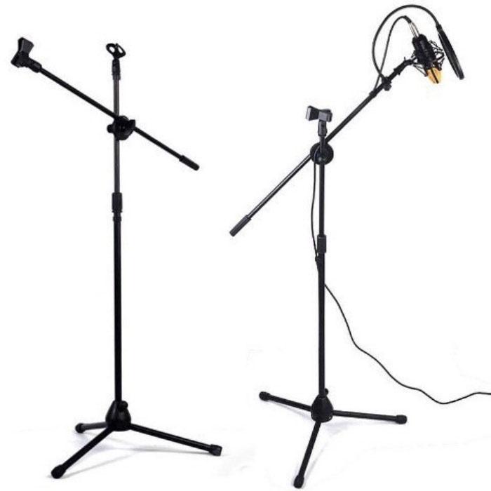 Chân đế kẹp micro BOM MIC STAND, giá đỡ mic đứng phòng thu, sân khấu chuyển nghiệp