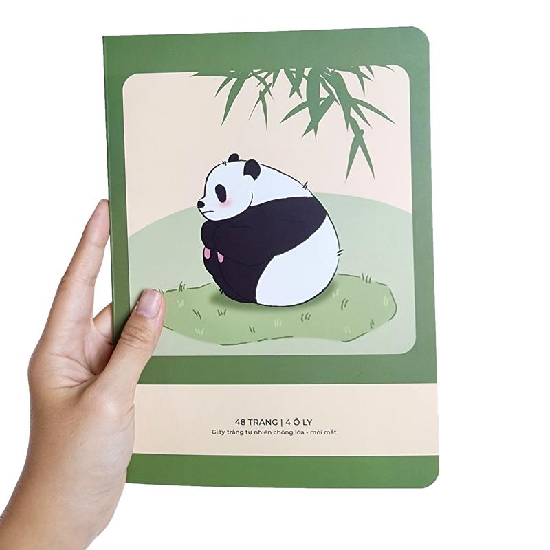 Tập Học Sinh Chống Lóa Fluffy Panda - Miền Bắc - 4 Ô Ly - 48 Trang 100gsm - The Sun 02