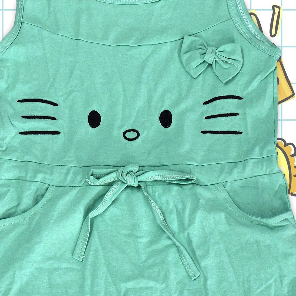 Đầm thun thêu hình kết nơ cho bé gái size đại