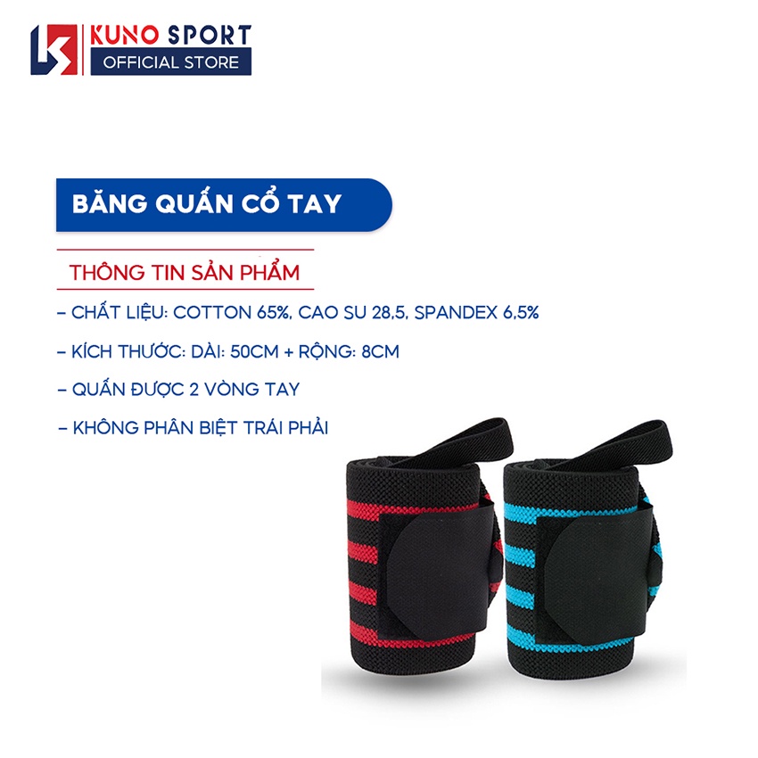 Băng quấn cổ tay KUNOSPORT bảo vệ trật khớp tay thể thao, băng quấn cổ tay xỏ ngón - KN16