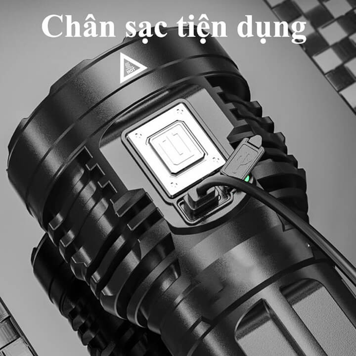 Đèn Pin Cầm Tay Mini Siêu Sáng Chiếu Xa 500m, 4 Chế Độ, Chống Thấm Nước, 8 Bóng Đèn LED Có COB Đèn Cạnh