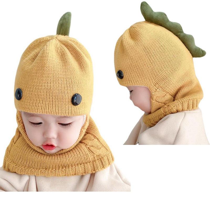 Doitbest Mùa Đông Đan Cho Bé Nón Len Khăn Quàng 1 Nón Bé Gái Bé Trai Beanies Mũ Ấm Áp Khủng Long Earflap Nón dành Cho Trẻ Em