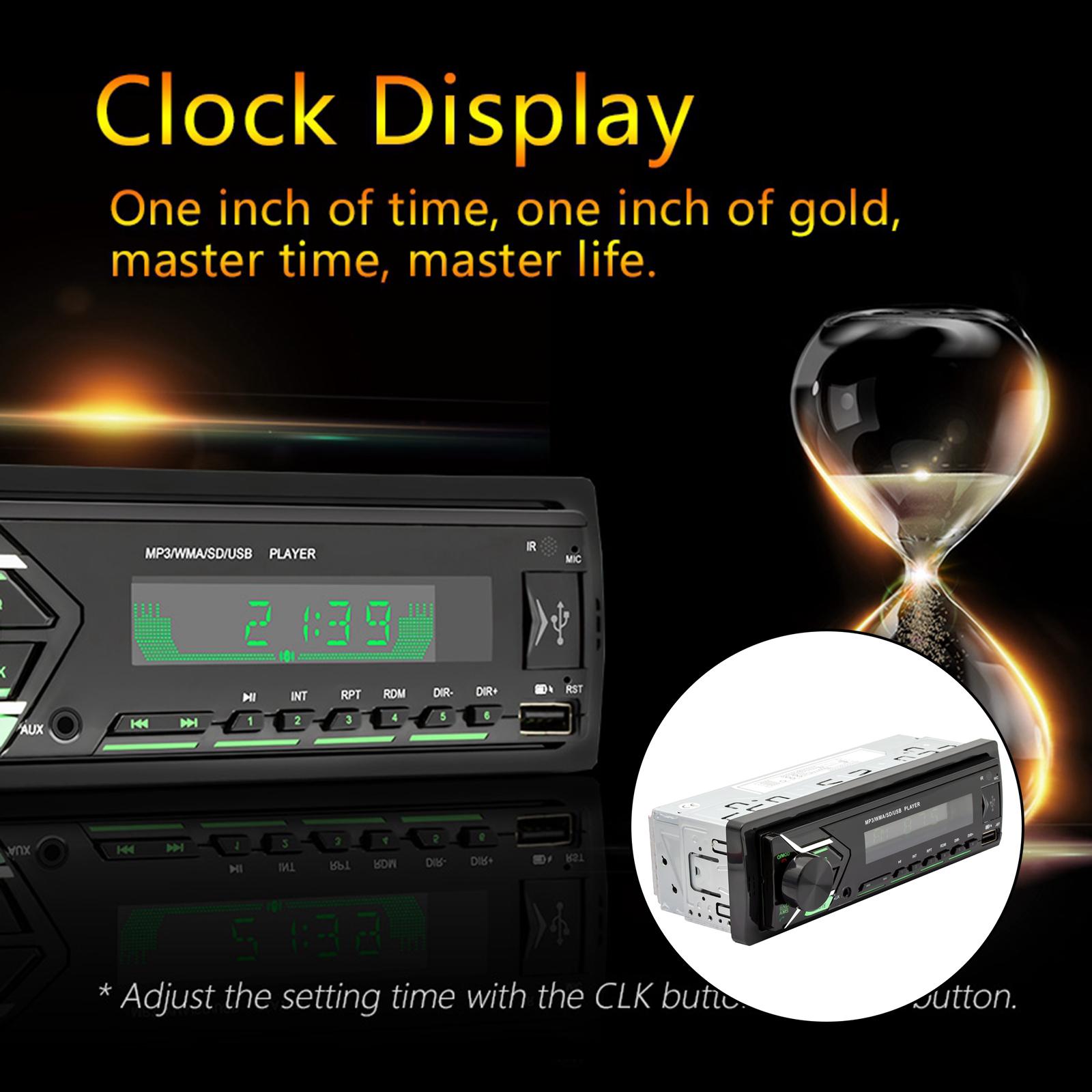 12V Audio Bluetooth Car Stereo Media Receiver Support CD AM/FM AUX Input