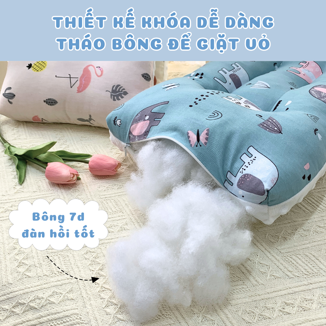 Gối Đầu Trẻ Em Thiết Kế 3 Rãnh Thoáng Khí Giúp Ngủ Ngon Cho Bé Từ 1 Tuổi - 333