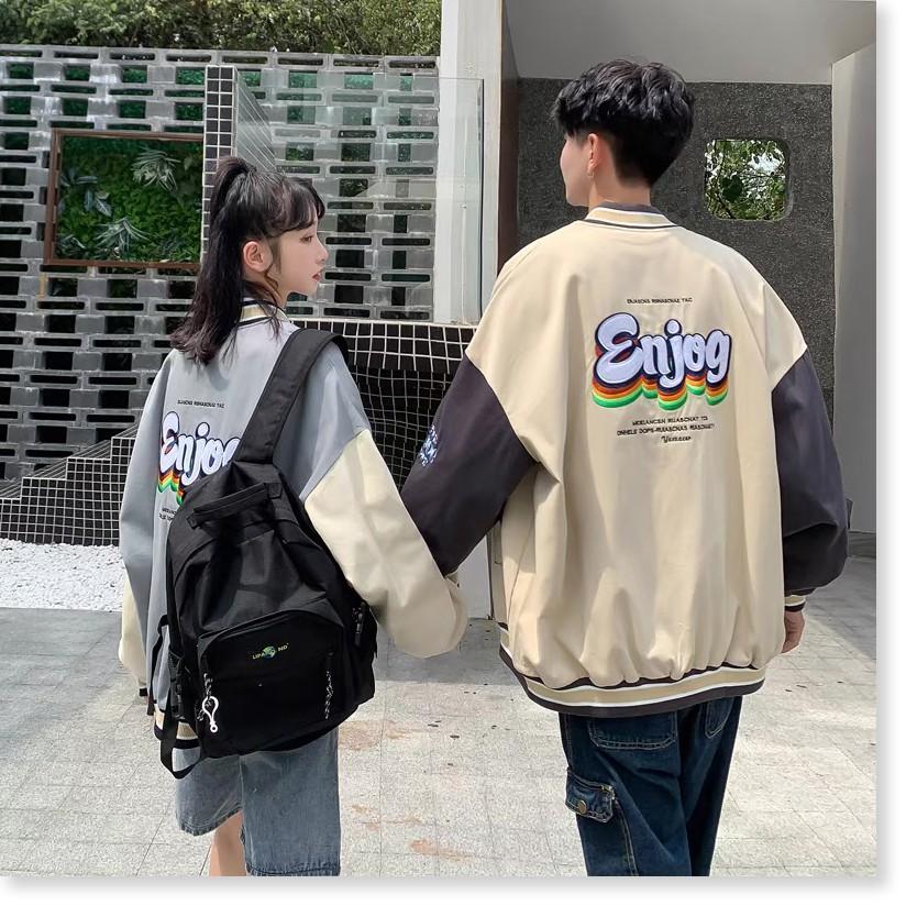 Áo khoác dù bomber nam nữ 2 lớp in hoạ tiết ENJOB siêu đẹp thoáng mát hiện đại