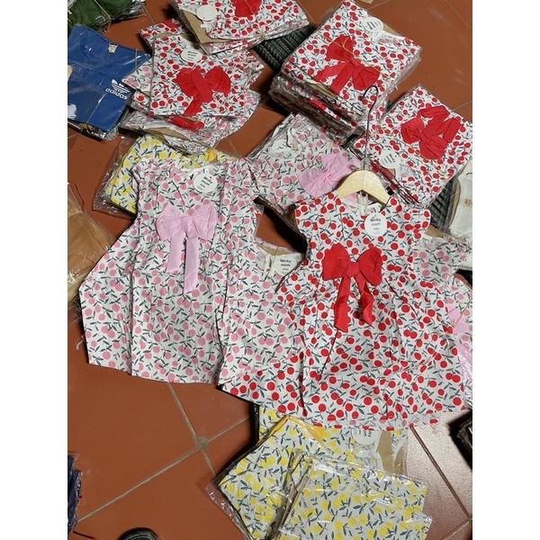Váy cộc tay cánh tiên hình cherry cho bé gái