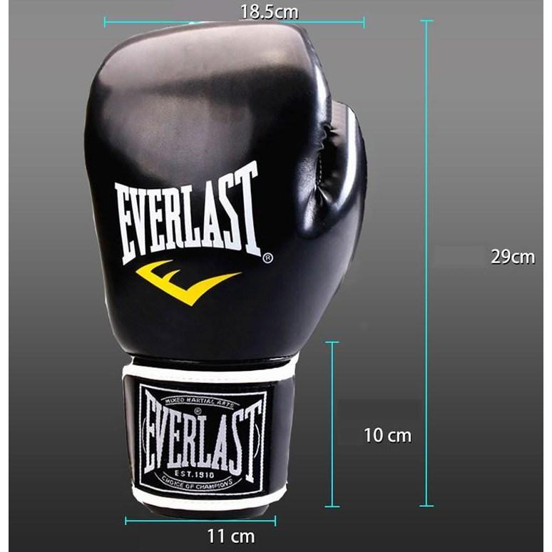 Găng tay đấm bốc Boxing Everlast - 3 MÀU ĐEN, ĐỎ, XANH(Hàng chuẩn loại 1)có túi đựng